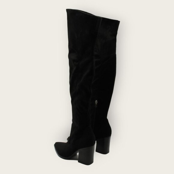 Marc Fisher Womens Black Pointy Toe Block Heel Zip-up Dress Boots - Picture 5 of 7